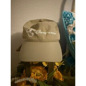 Disney Vacation Club Hat Tan Adjustable Strapback Mickey Globe Cap Resort DVC